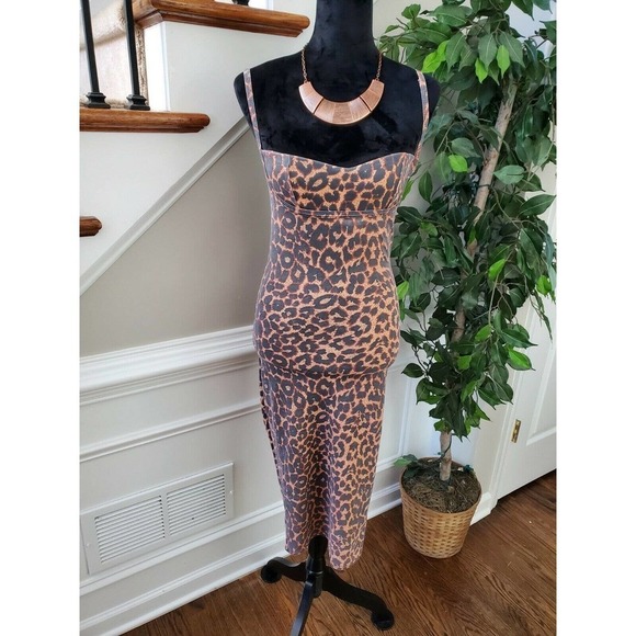 PRETTYLITTLETHING Women Multicolor Polyester SquareNeck Knee Length Dress Size 4 - Picture 10 of 10